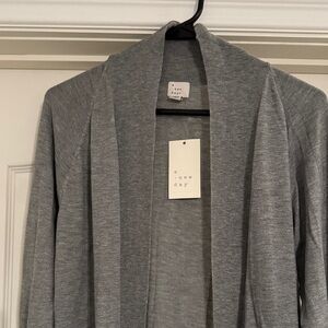A New Day Heather Gray Open Cardigan